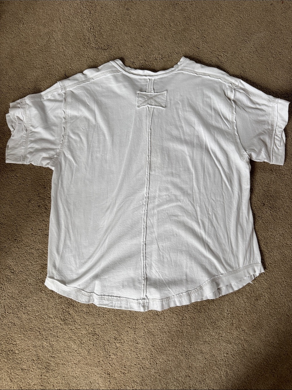 Womens White Henley Short Sleeve Top - Picture 3 of 3